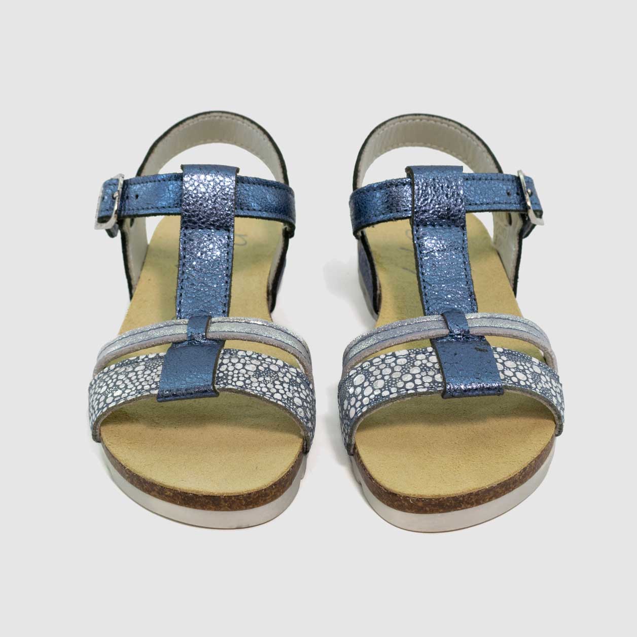 Chaussure-Enfant-Bopy-EMICARA-Bleu-Argent-Cuir-Nu-Pied-Up