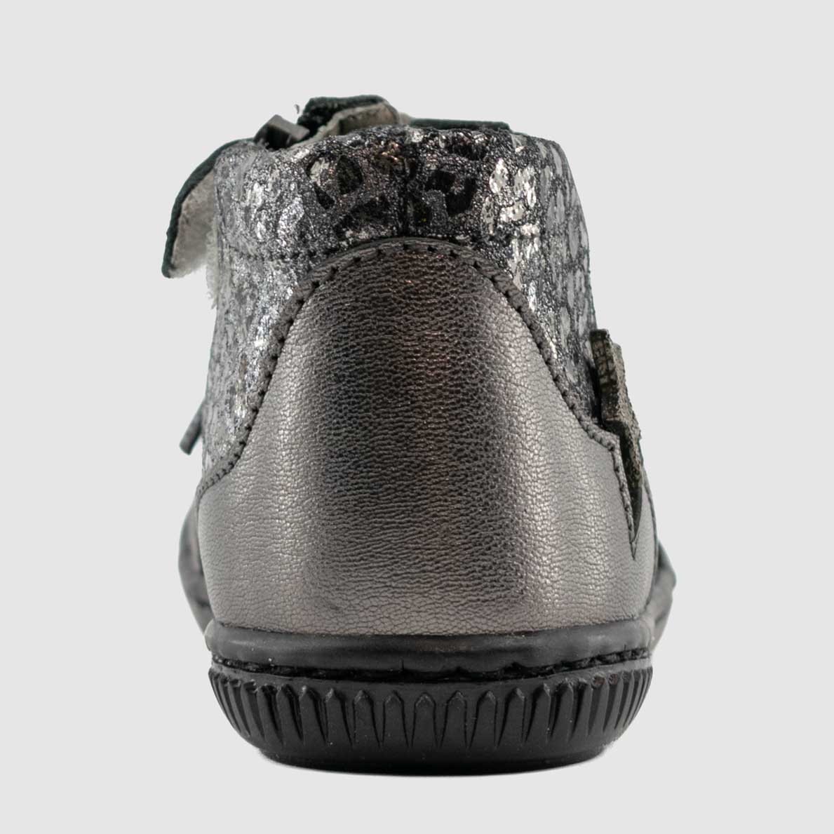 Chaussure-Enfant-Fille-Little-Mary-JANETH-Gris-Cuir-Imprime-Bottillon-Back