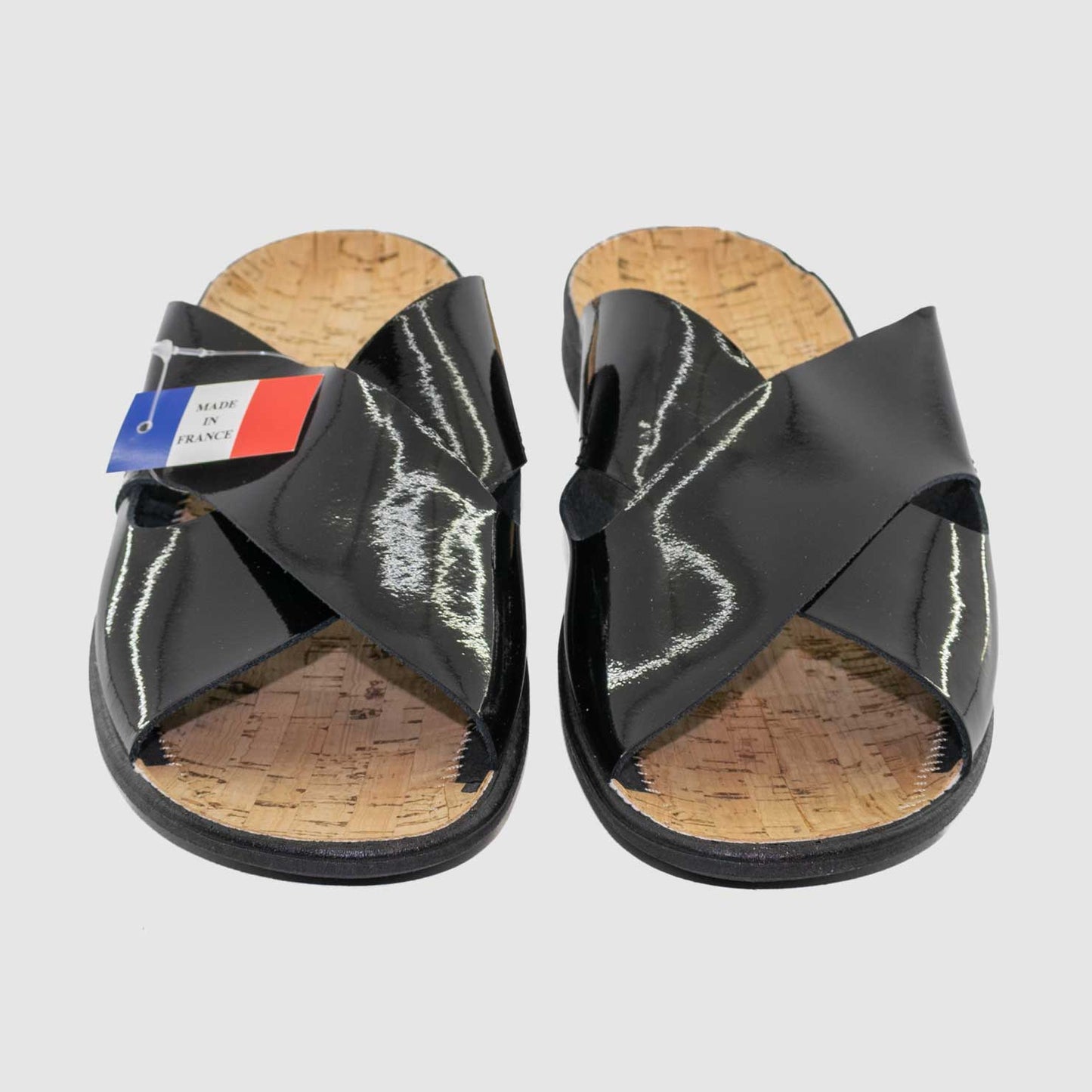 Chaussure-Femme-Fargeot-BIP-Noir-Cuir-Vernis-Mule-Up