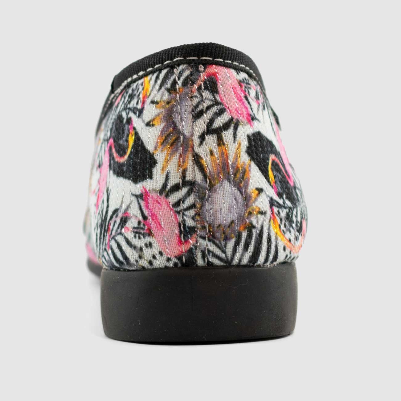 Chaussure-Femme-Fargeot-NADERRA-Noir-Imprime-Toile-Fantasie-Pantoufle-Back