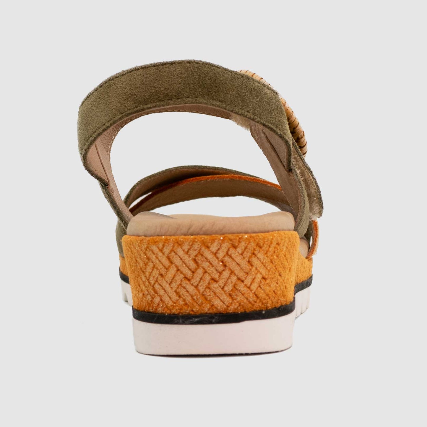 Chaussure-Femme-Geollamy-MAGNABE-Kaki-Orange-Cuir-Nu-Pied-Back