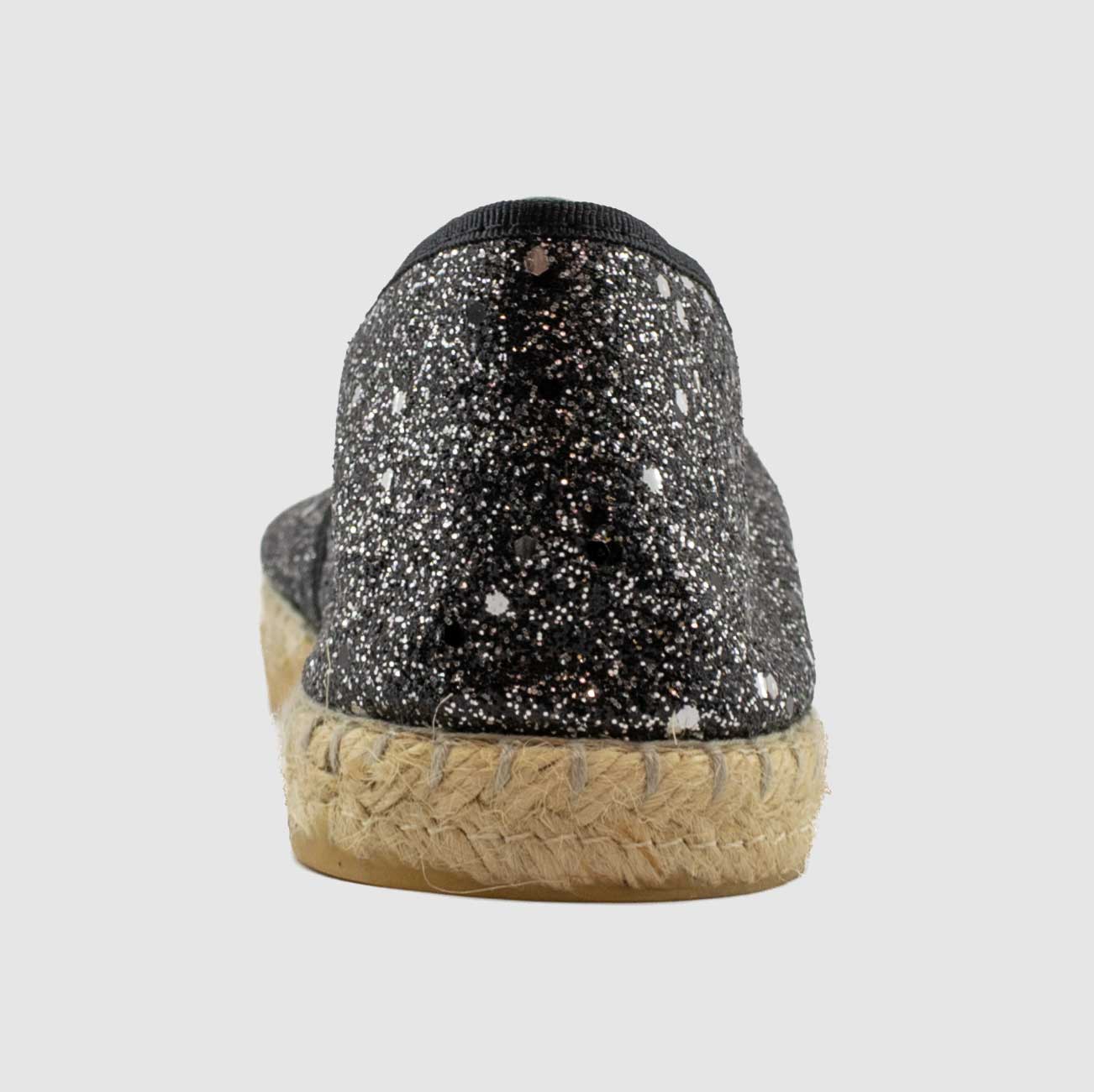 Chaussure-Femme-La-Maison-De-Lespadrille-GLIMMER-Noir-Argent-Toile-Espadrille-Back