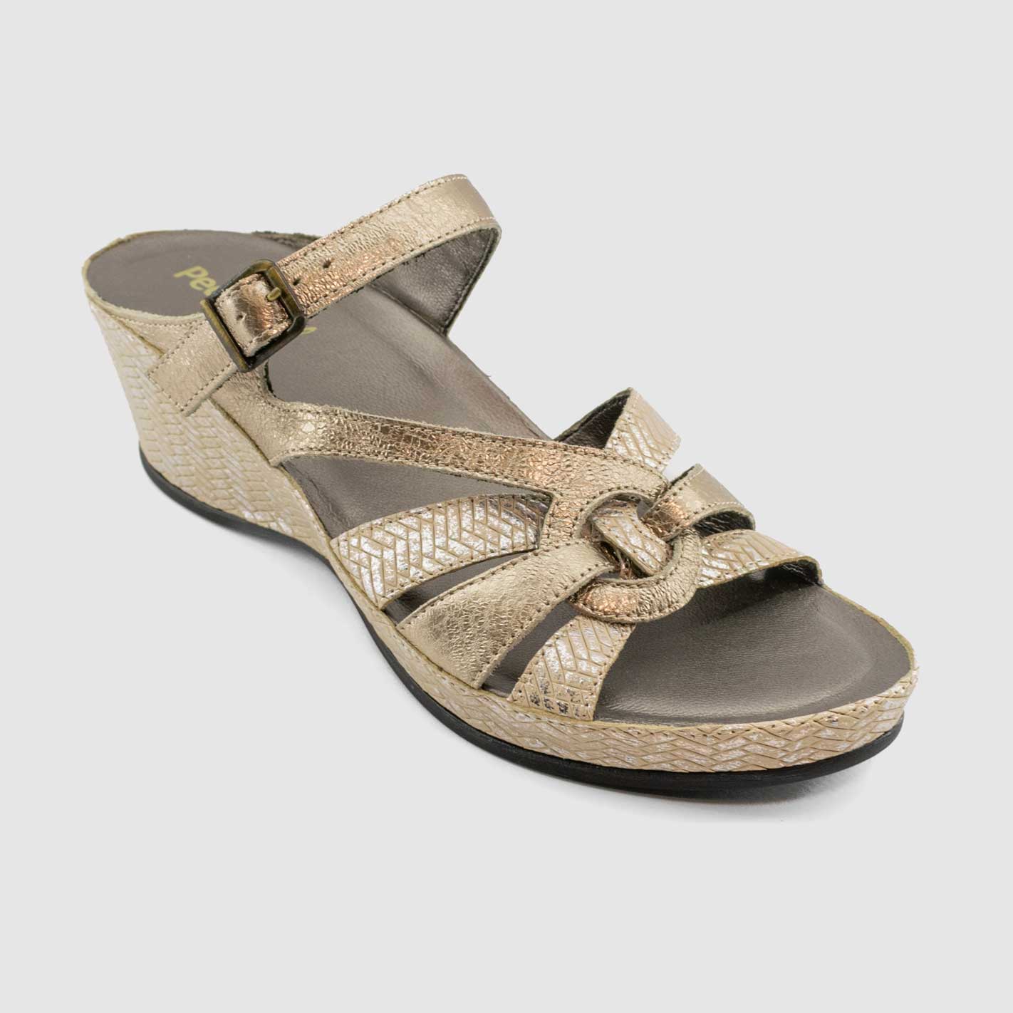 Chaussure-Femme-Pedi-Girl-SACI-Beige-Bronze-Cuir-Imprime-Mule