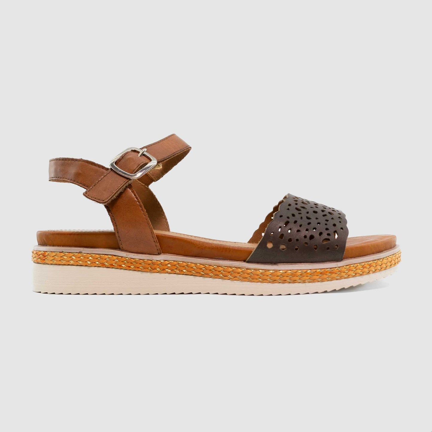 Chaussure-Femme-Remonte-AIZANVILLE-Kaki-Marron-Cuir-Nu-Pied-Side