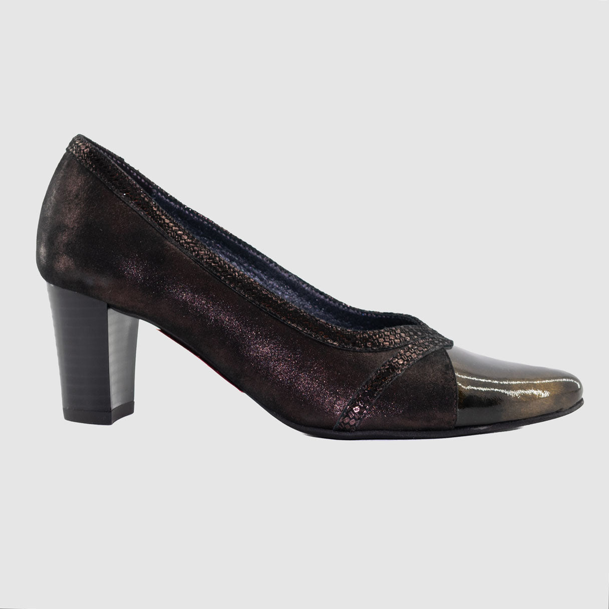 Chaussure-Femme-colonnier-alvanure-marron-cuir-vernis-escarpin-Side