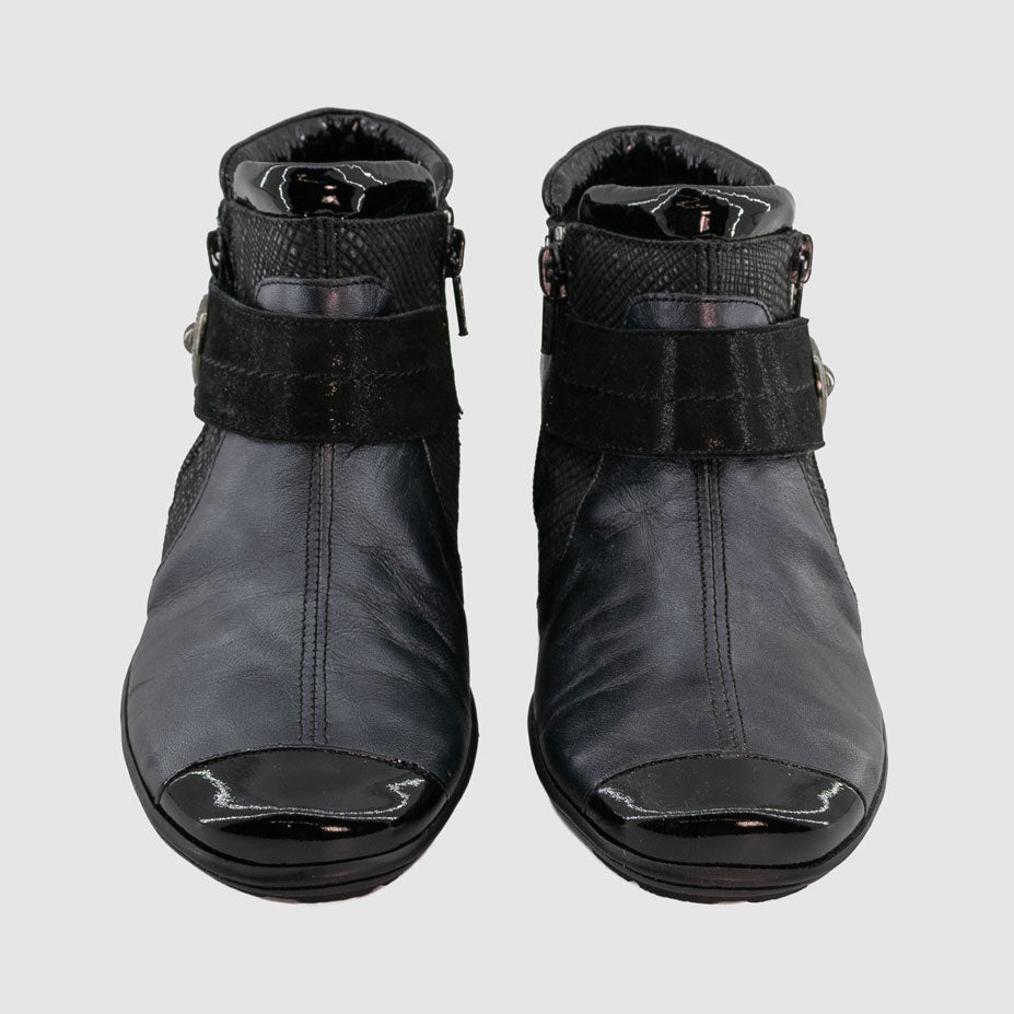 Chaussure-Femme-colonnier-istadon-noir-cuir-nacre-bottillon-Up