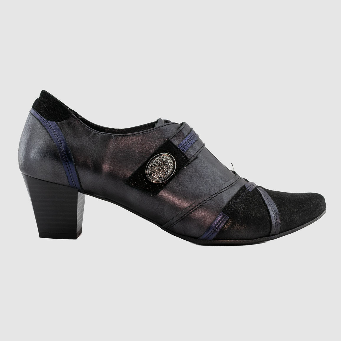 Chaussure-Femme-colonnier-olecrou-bleu-noir-cuir-escarpin-Side