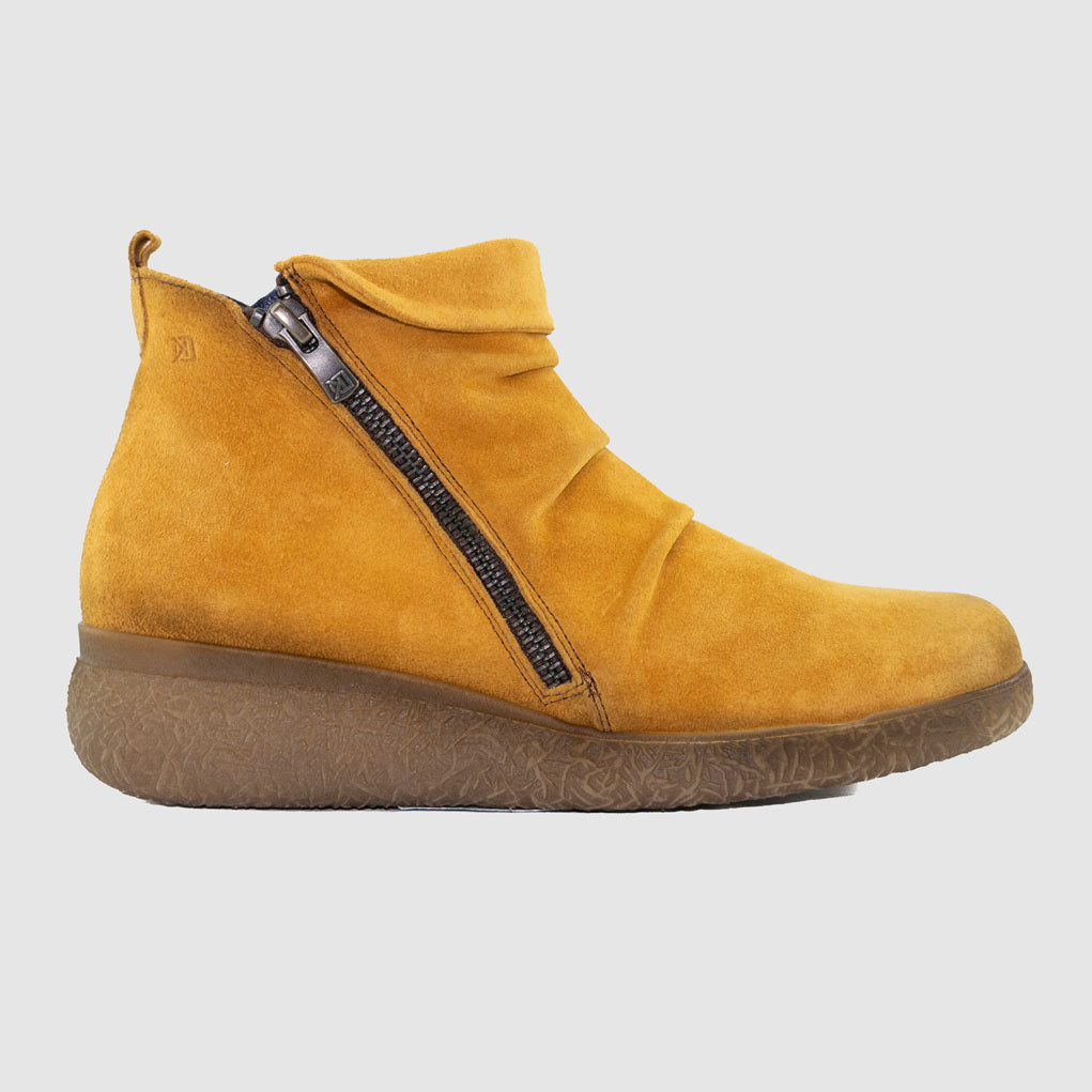 Chaussure-Femme-dorking-balanod-jaune-nubuck-bottillon-Side