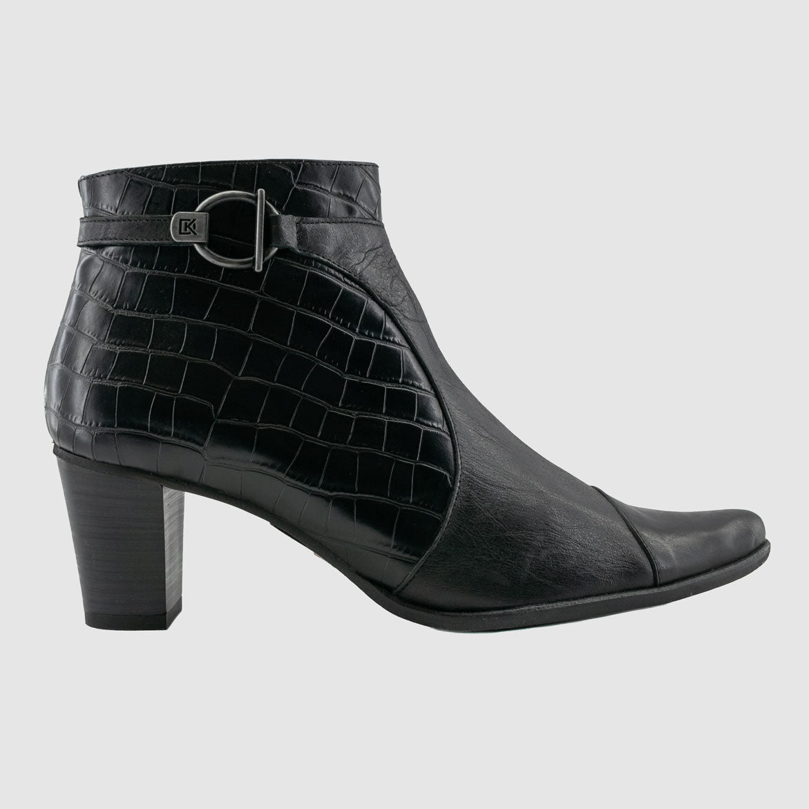 Chaussure-Femme-dorking-deisy-noir-cuir-bottine-Side