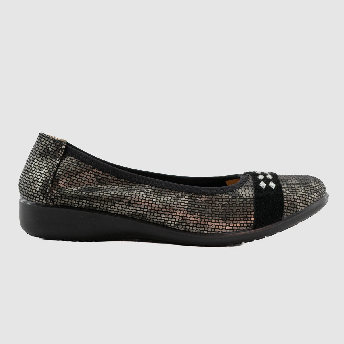 GEP - IRVINE Noir Kaki Cuir - Ballerine