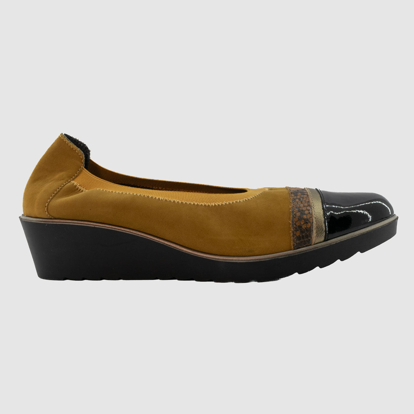 Chaussure-Femme-hirica-beatrix-ocre-cuir-ballerine-Side