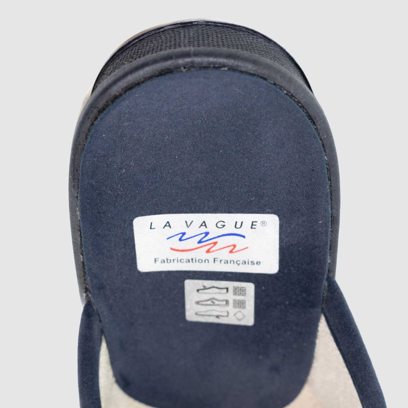 Chaussure-Homme-La-Vague-Plastigom-LOREL-Marine-Rouge-Toile-Fantasie-Pantoufle-Back