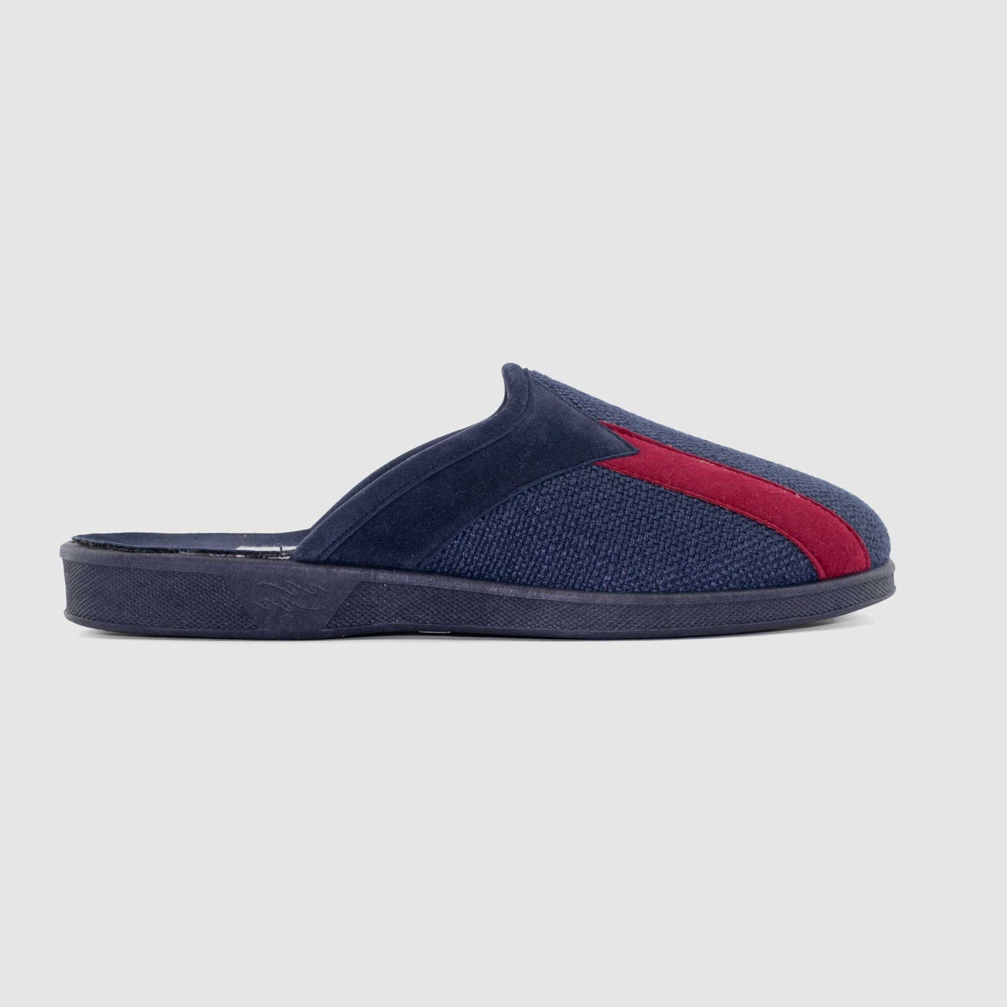 Chaussure-Homme-La-Vague-Plastigom-LOREL-Marine-Rouge-Toile-Fantasie-Pantoufle-Side