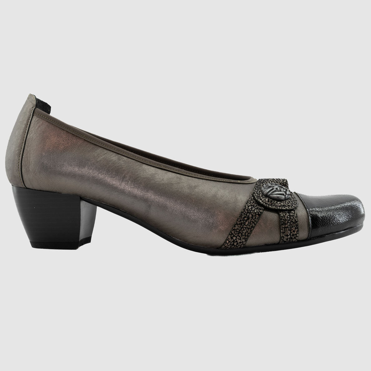Destockage-Chaussure-Femme-pedi-girl-lacolet-bronze-noir-cuir-trotteur-Side