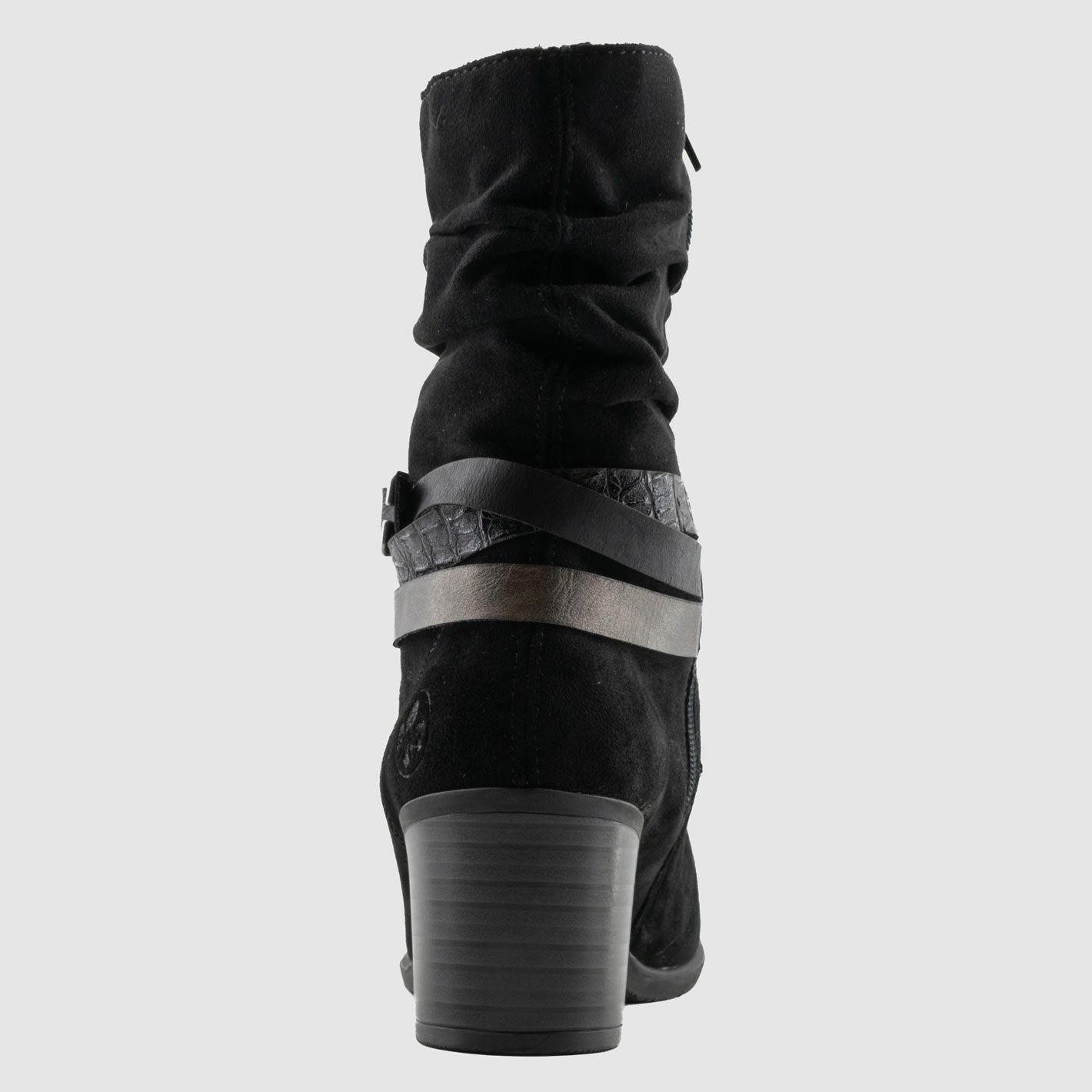 Destockage-Chaussure-Femme-rieker-gaborieau-frebuans-noir-nubuck-botte-Back
