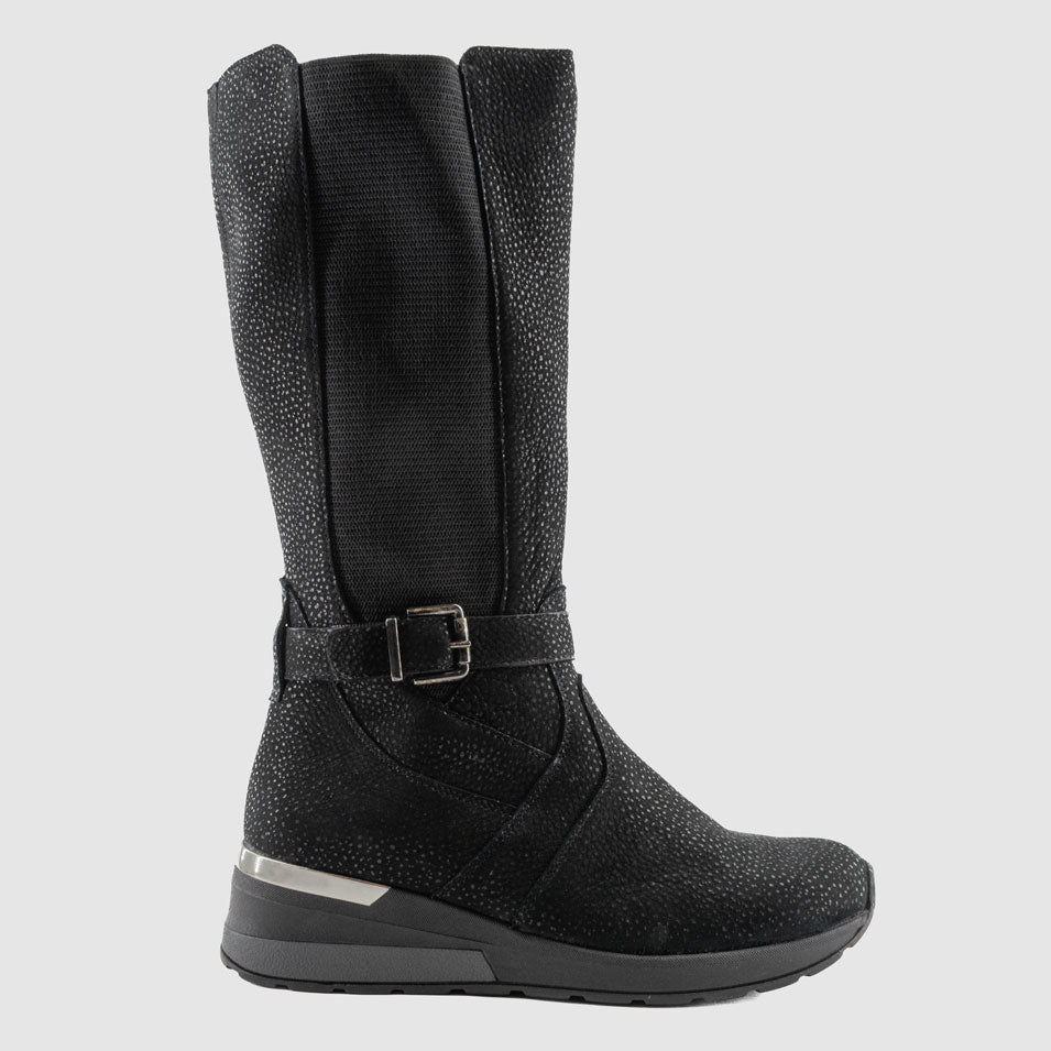 Destockage-Chaussure-Femme-waldlaufer-clara-noir-cuir-botte-Side
