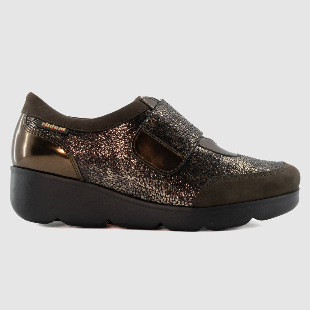 Destockage-Chaussure-mephisto-ginger-bronze-or-cuir-imprime-sport-Side