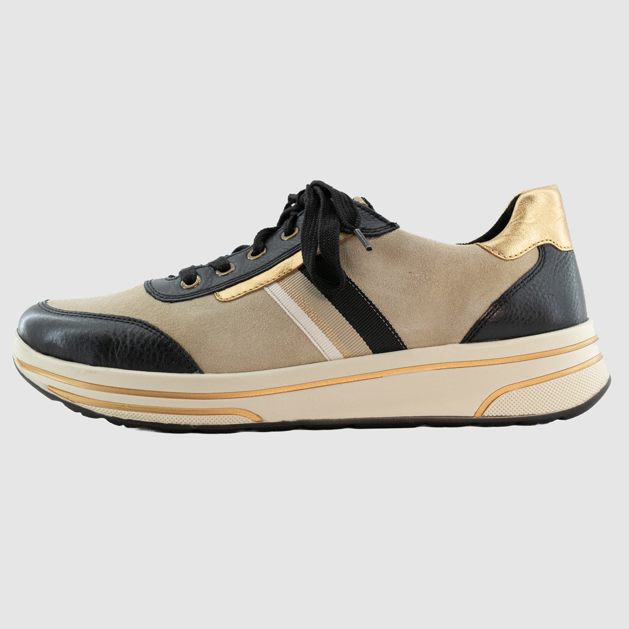 Ara - BARRAULT Beige Noir Nubuck Cuir - Sport