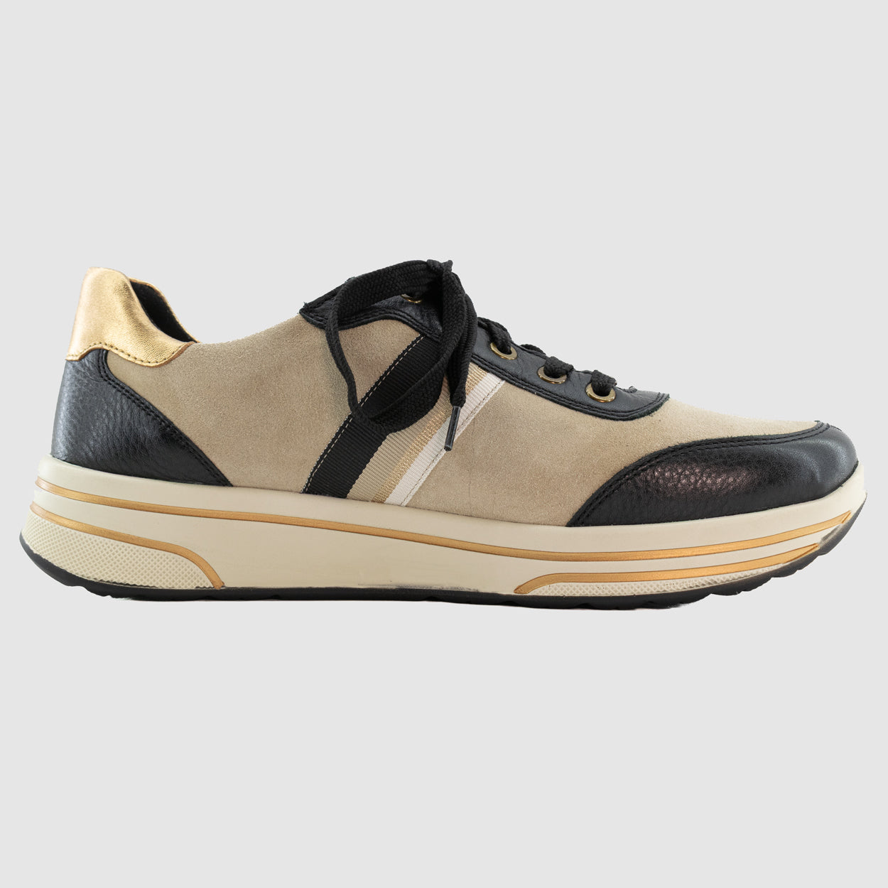 Ara - BARRAULT Beige Noir Nubuck Cuir - Sport