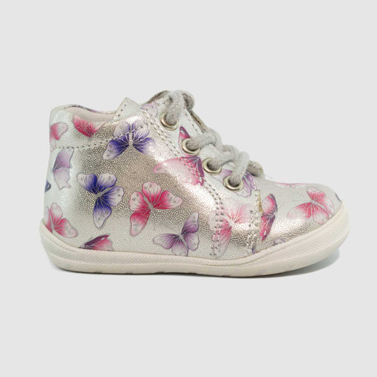 Chaussure-Enfant-Bellamy-RAMBA-Argent-Imprime-Papillons-Couleur-Bottillon-Side