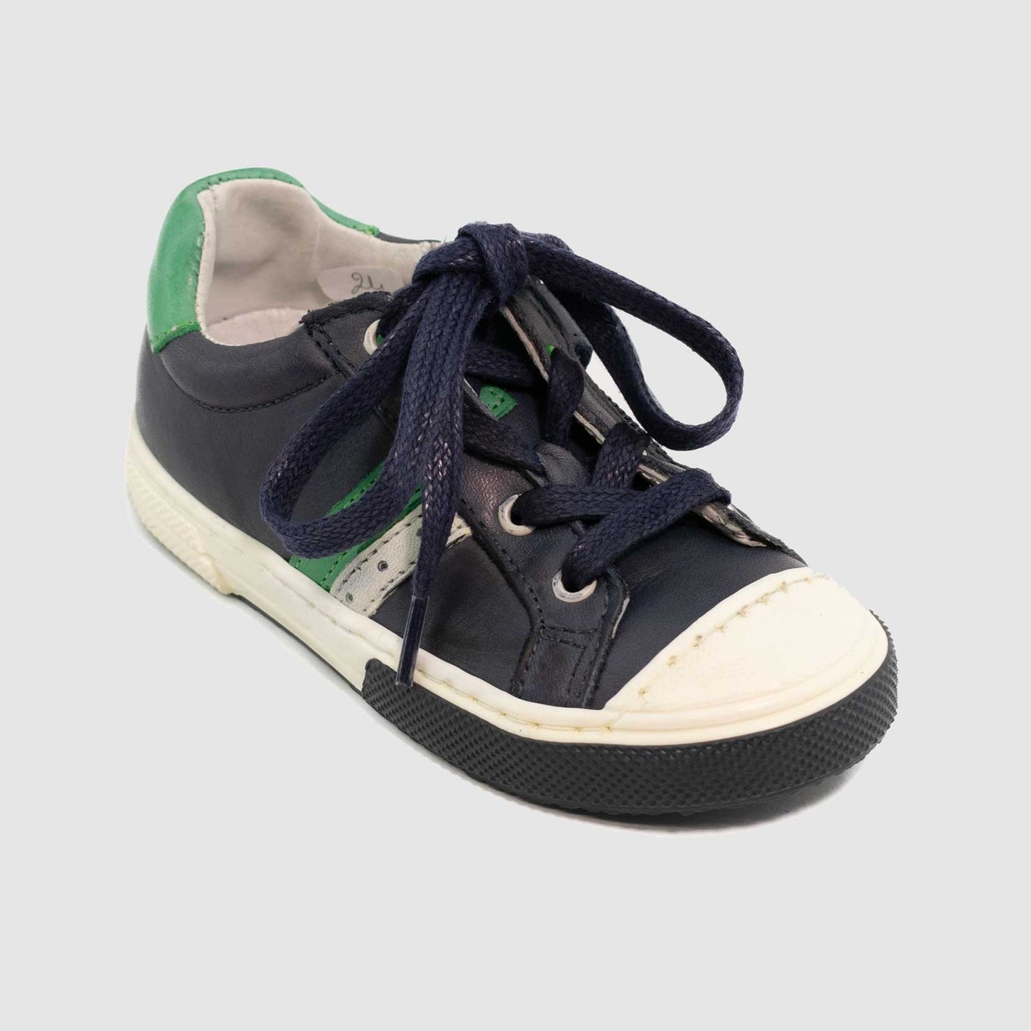 Chaussure-Enfant-Bellamy-USSAC-Marine-Vert-Cuir-Sport