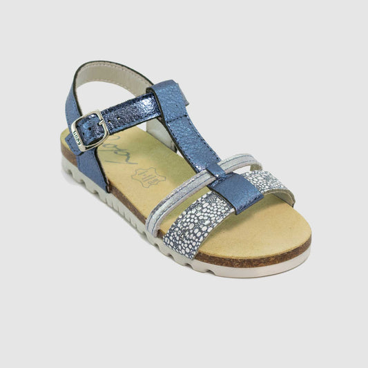 Chaussure-Enfant-Bopy-EMICARA-Bleu-Argent-Cuir-Nu-Pied