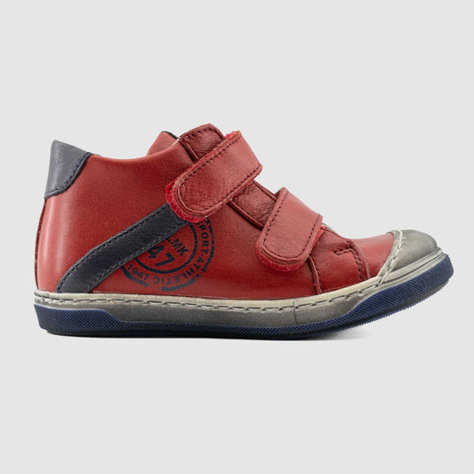 Chaussure-Enfant-Garcon-Little-Mary-FRED-Rouge-Cuir-Bottillon-Side