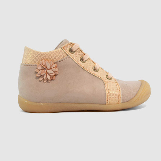 Chaussure-Enfant-Little-Mary-GARDENIA-Rose-Poudre-Cuir-Nubuck-Bottillon-Side