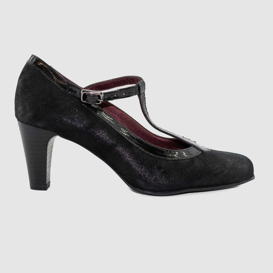 Chaussure Femme Artika TOLLAN Noir Cuir Imprimé Escarpin Side