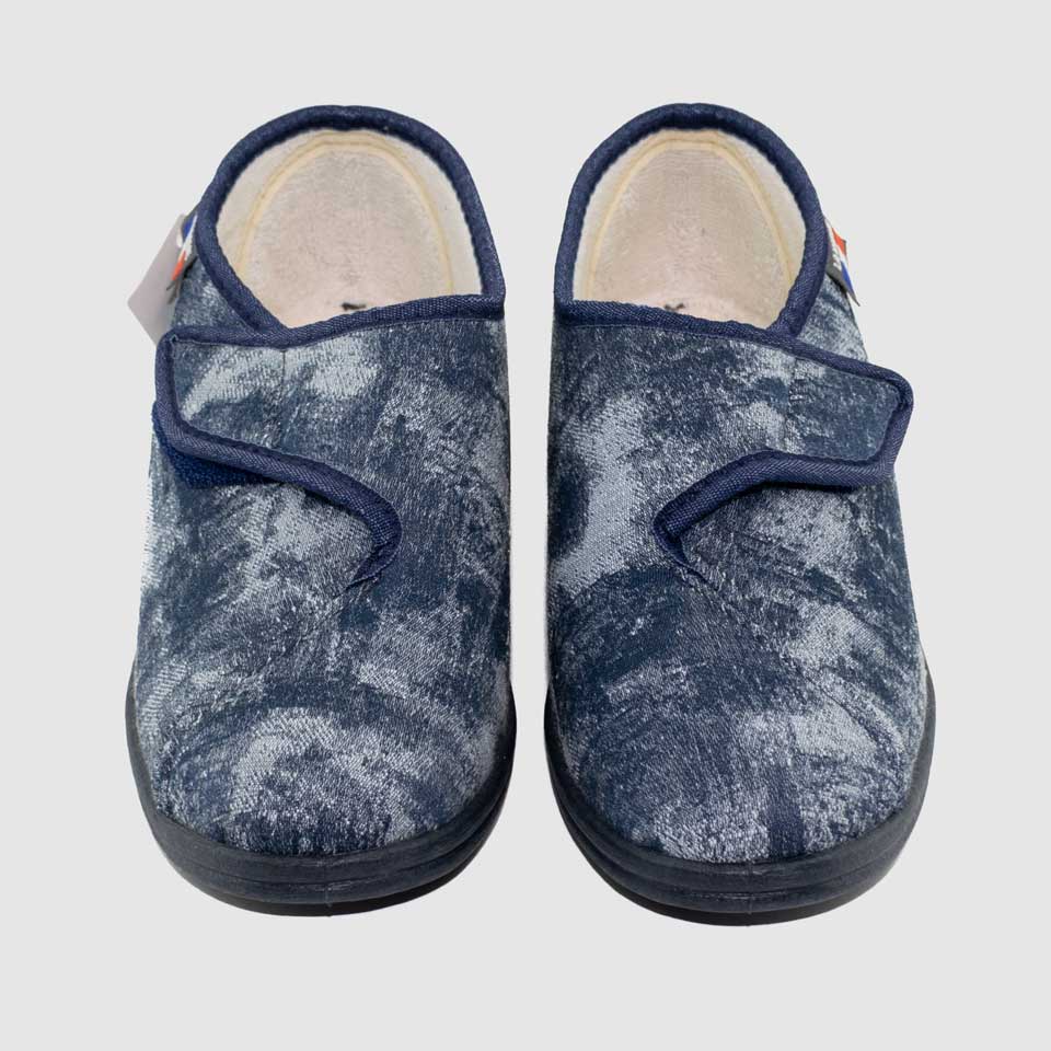 Chaussure-Femme-Calzacomodo-GATO-Bleu-Toile-Pantoufle-UP