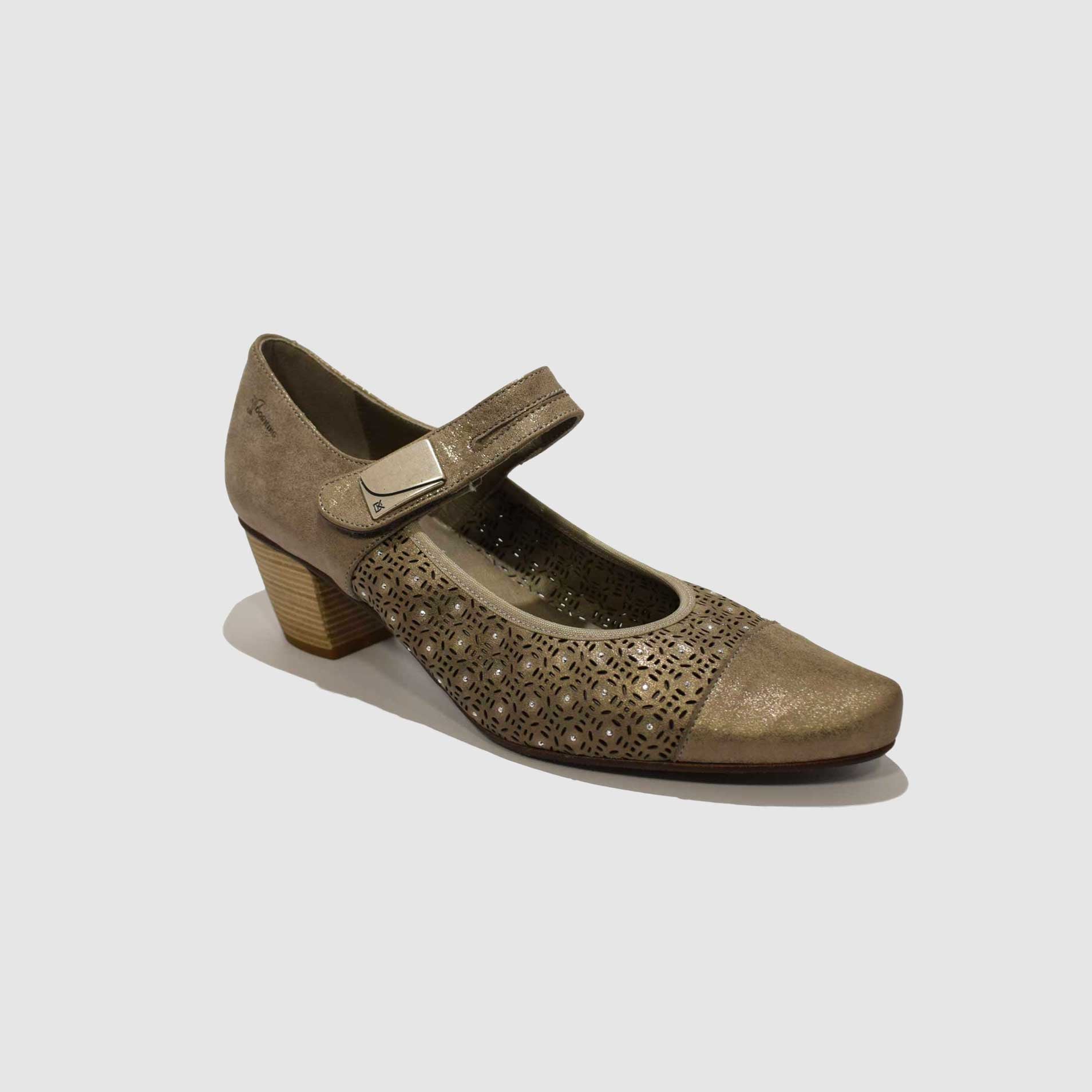 Chaussure-Femme-Dorking-D7500-Bronze-Cuir-Imprime-Escarpin