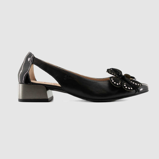 Chaussure-Femme-Dorking-KALMIE-Noir-Cuir-Vernis-Escarpin-Side