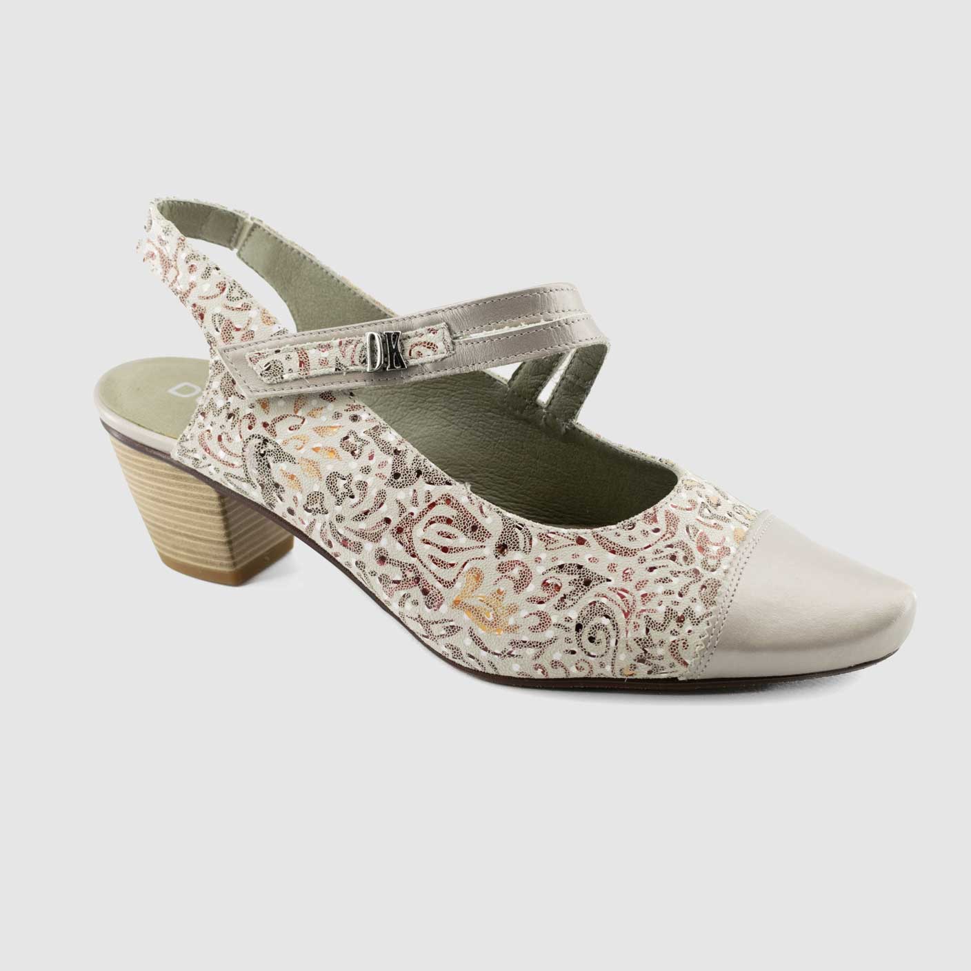 Chaussure-Femme-Dorking-ST-GERMAIN-Gris-Cuir-Imprime-Escarpin