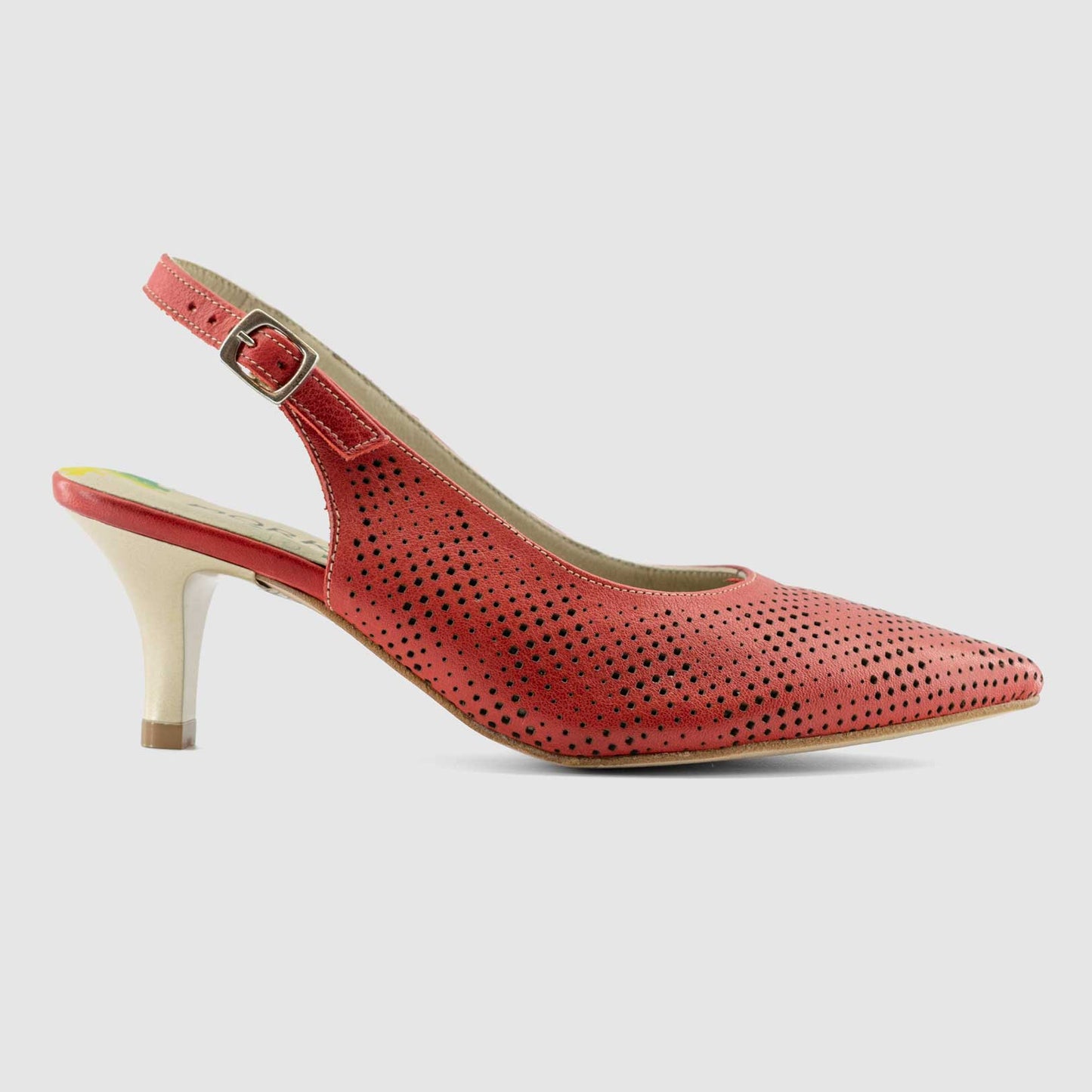 Chaussure-Femme-Dorking-ST-JULIEN-Rouge-Cuir-Escarpin-Side