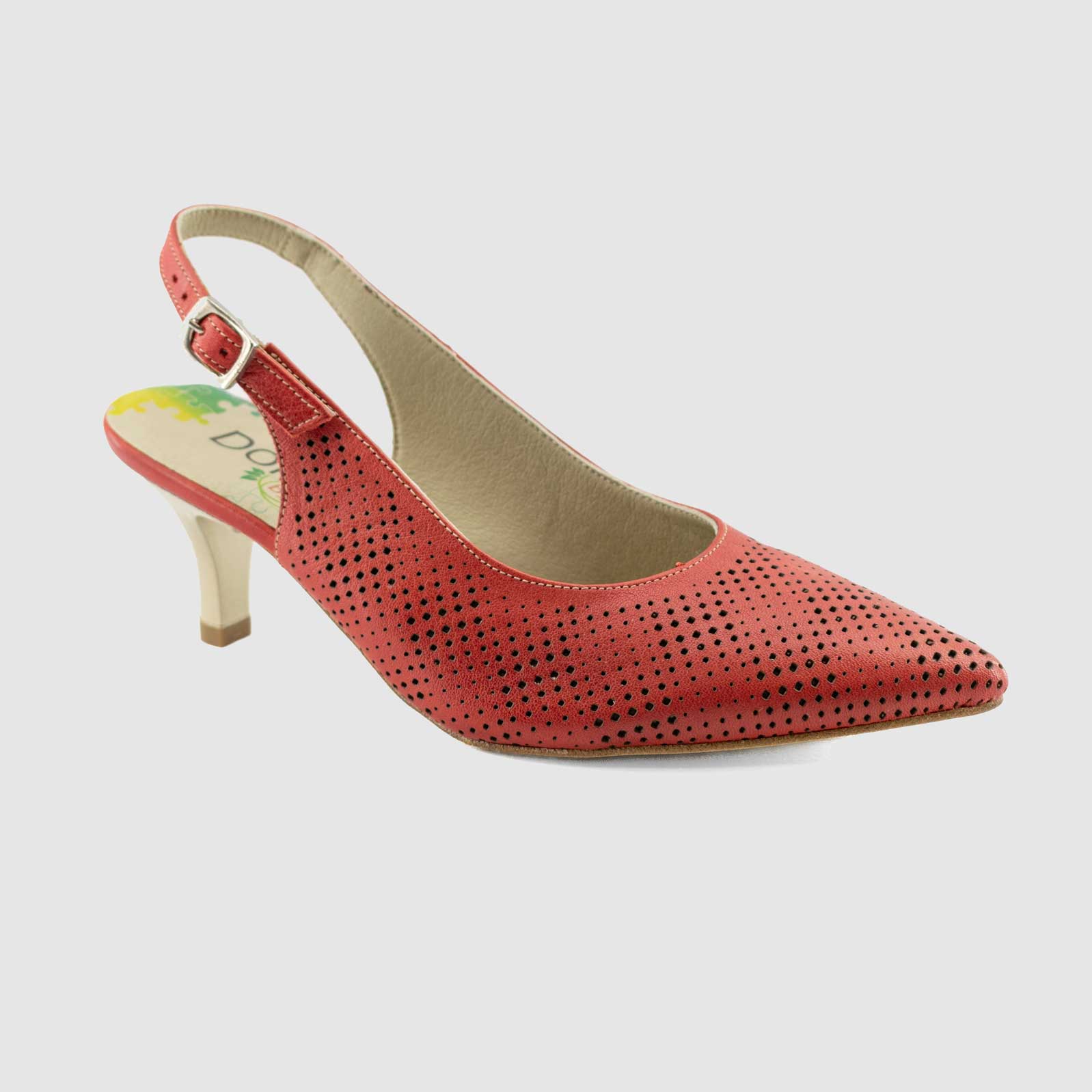 Chaussure-Femme-Dorking-ST-JULIEN-Rouge-Cuir-Escarpin