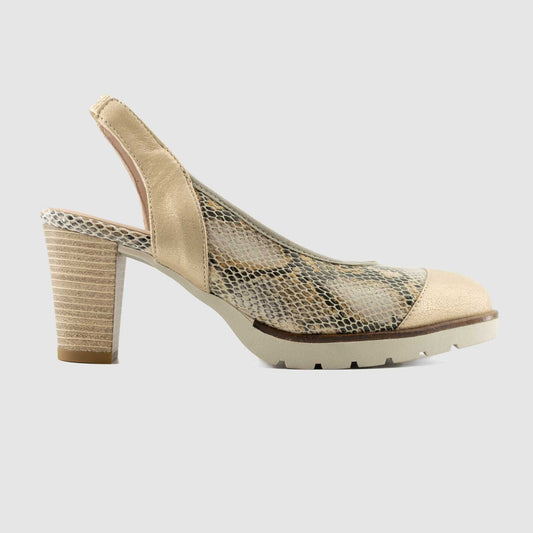 Chaussure-Femme-Dorking-St-Savine-Taupe-Cuir-Imprime-Escarpin-Side