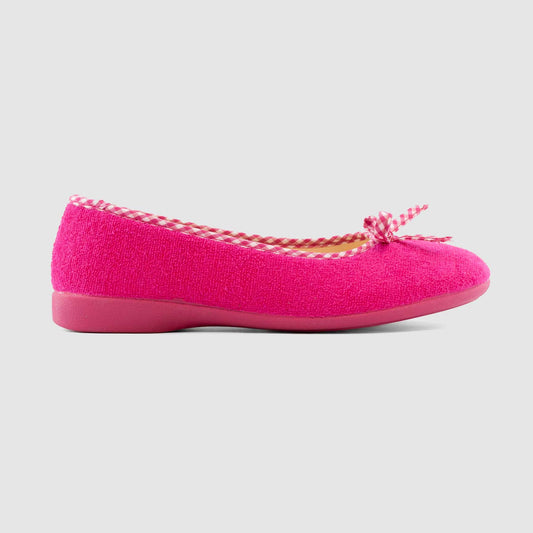 Chaussure-Femme-Fevi-BUIS-Fuchsia-Eponge-Pantoufle-Side