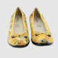 Chaussure-Femme-GEP-DANA-Jaune-Cuir-Imprime-Ballerine-Up