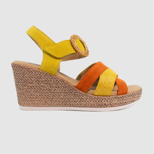 Chaussure-Femme-Geo-Reino-NIABE-Jaune-Nubuck-Nu-Pied-Side