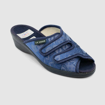 Chaussure-Femme-La-Vague-Plastigom-HERVE-Bleu-Toile-Fantasie-Pantoufle