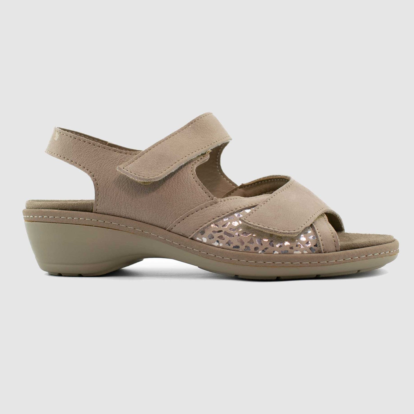 Chaussure-Femme-Longo-VOILEMONT-Beige-Cuir-Strech-Nu-Pied-Side