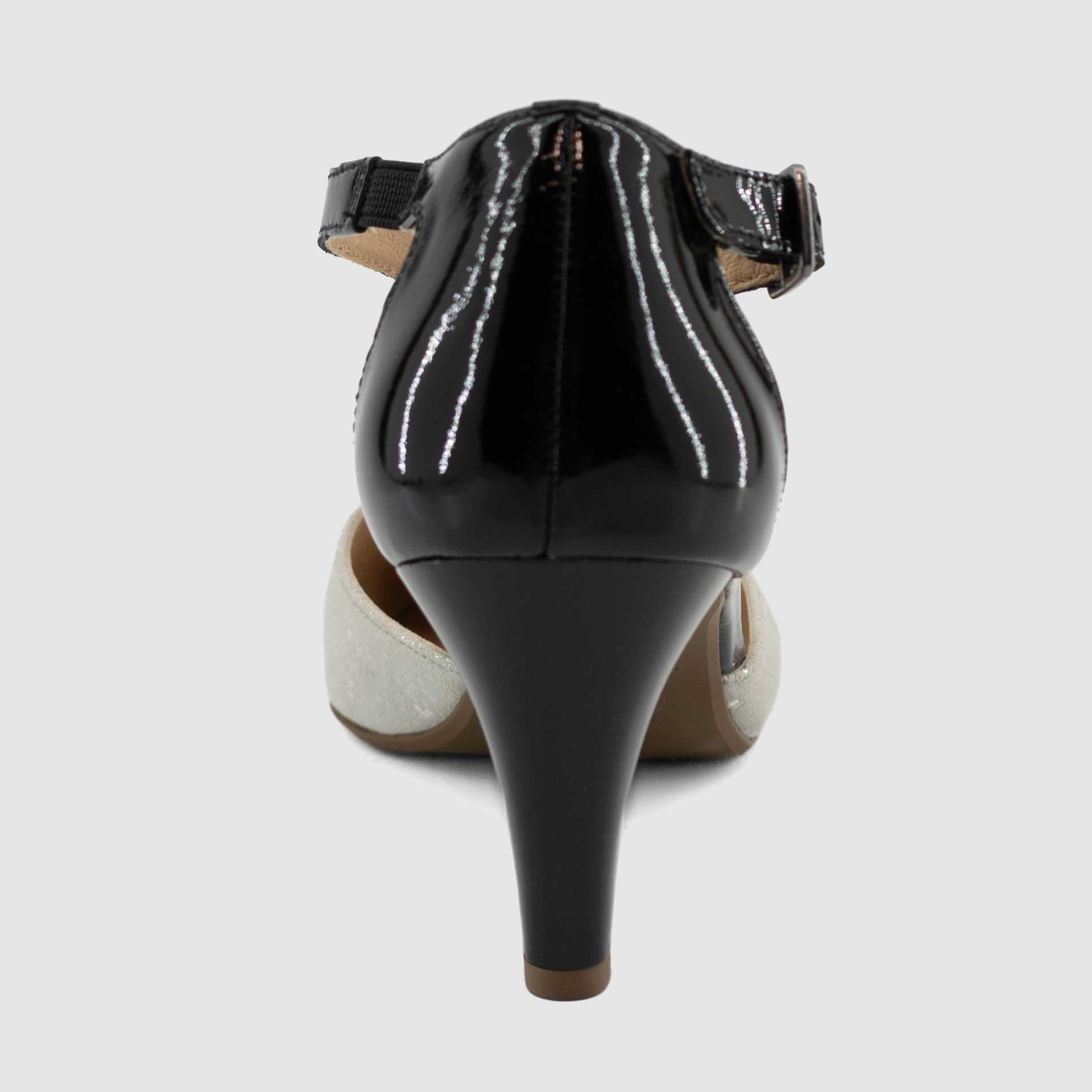 Chaussure-Femme-Pindiere-GLIBOU-Argent-Cuir-Imprime-Escarpin-Back