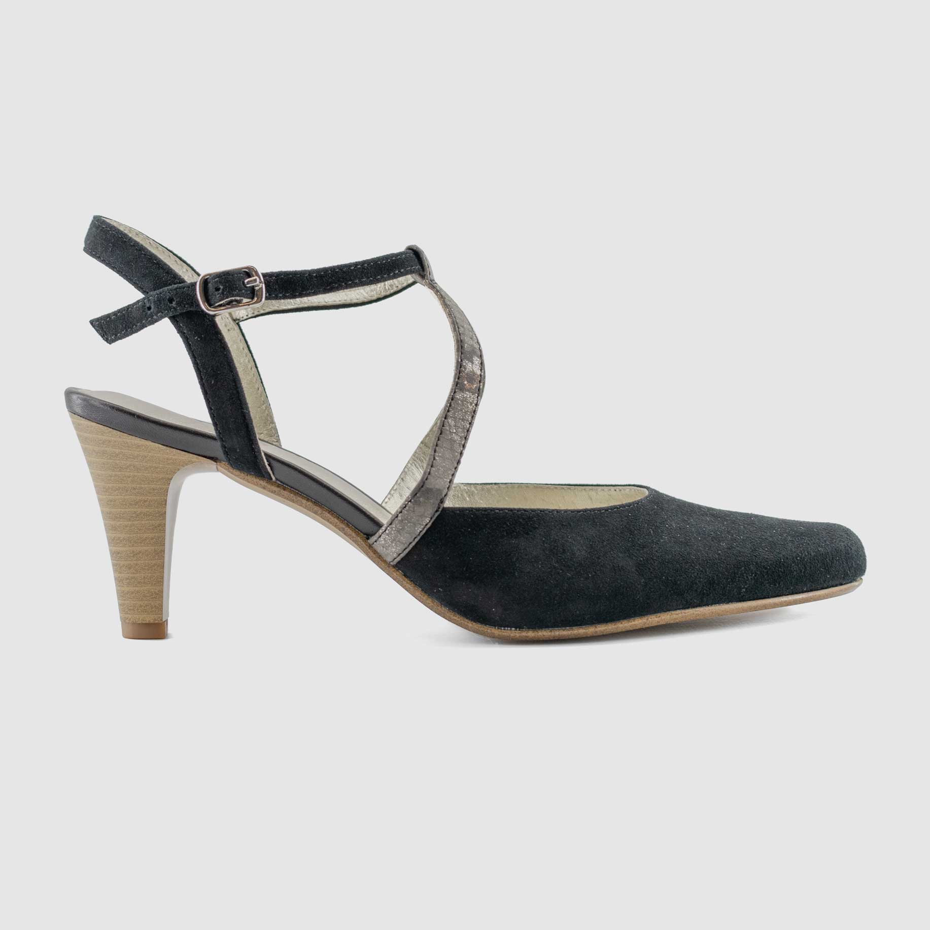 Chaussure-Femme-Pindiere-GLISPO-Noir-Nubuck-Escarpin-Side