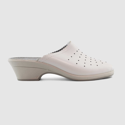 Chaussure-Femme-Sodopac-SONIA-Blanc-Cuir-Pantoufle-Side