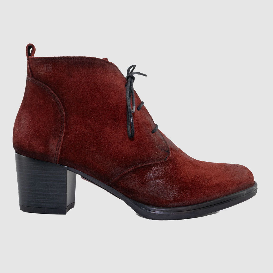 Chaussure-Femme-dorking-brise-bordeaux-daim-bottine-Side