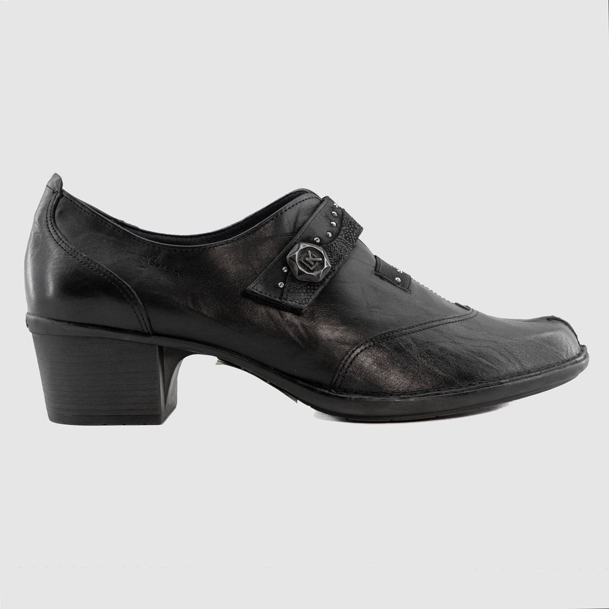 Chaussure-Femme-dorking-d7558-noir-cuir-trotteur-Side