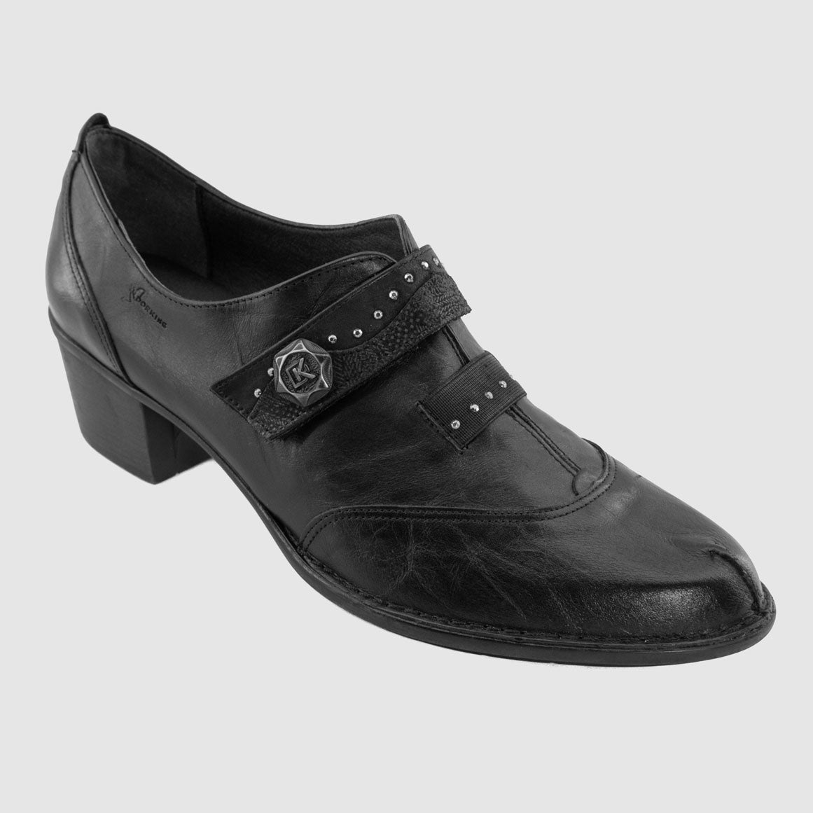 Chaussure-Femme-dorking-d7558-noir-cuir-trotteur