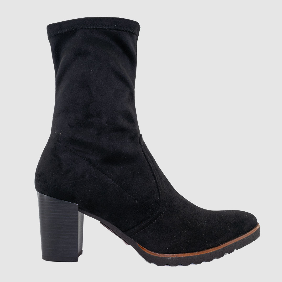 Chaussure-Femme-dorking-ecury-noir-nubuck-strech-bottillon-Side