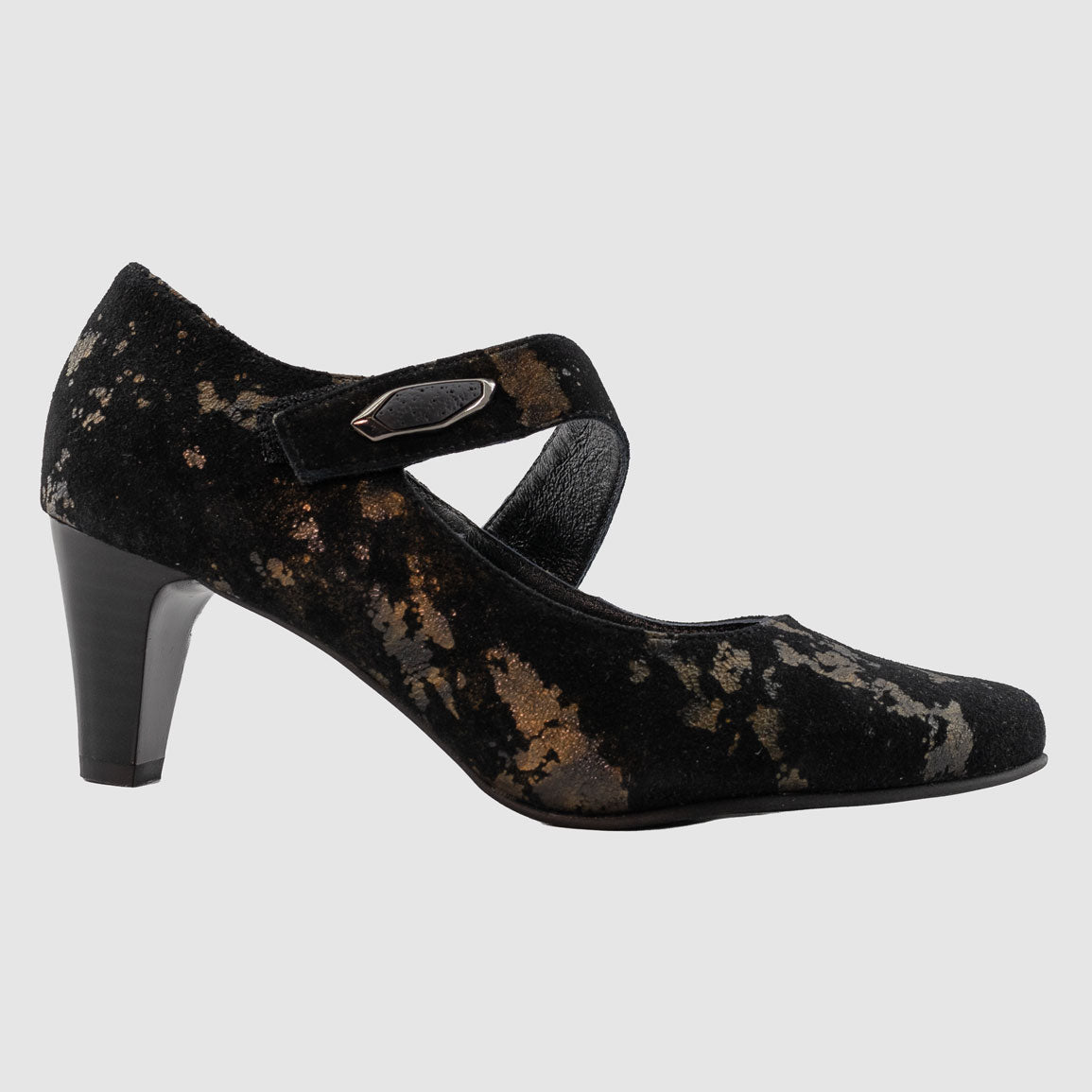 Chaussure-Femme-geollamy-anelise-noir-bronze-cuir-imprime-escarpin-Side