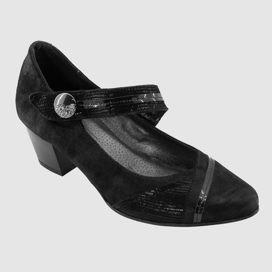 Chaussure-Femme-geollamy-olepi-noir-cuir-imprime-trotteur